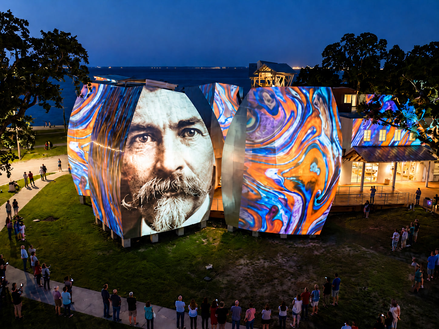 George Ohr museum campus — architectural lighting and projection mapping